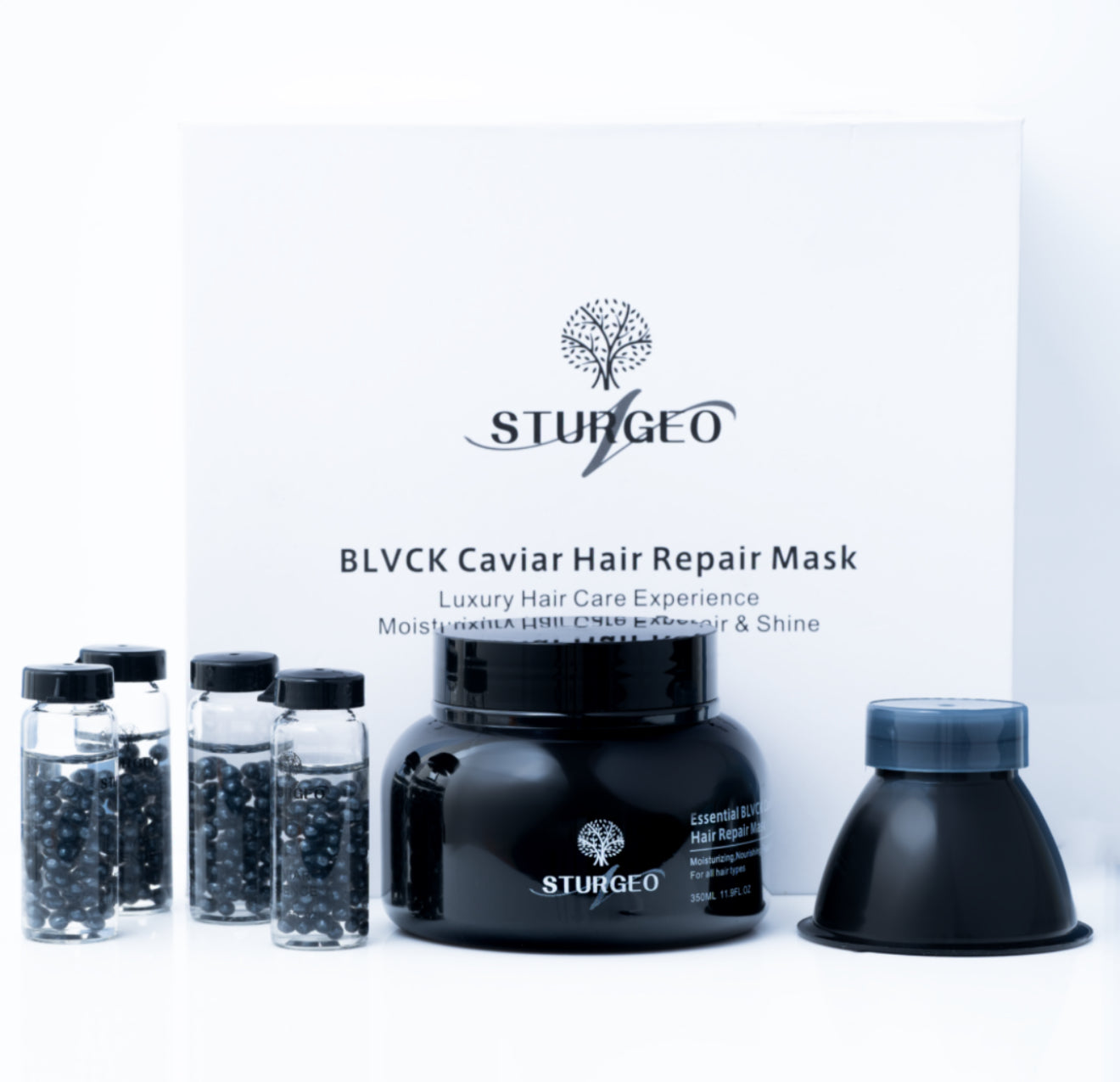 Sturgeon Essential Black Caviar Hair Repair Mask 350ml ماسك اصلاح الشعر بالكافيار الاسود